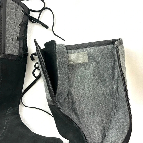 NWOT Clarks Black Lamb Wool Merrian Noble Wide Calf Knee High Riding Boot (9W) - Picture 3 of 15